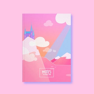 Cuaderno de cuadrícula de puntos - Bullet Journal - Libreta pequeña y suave A5 de 48 páginas - Papel reciclado CASTLE IN THE CLOUDS