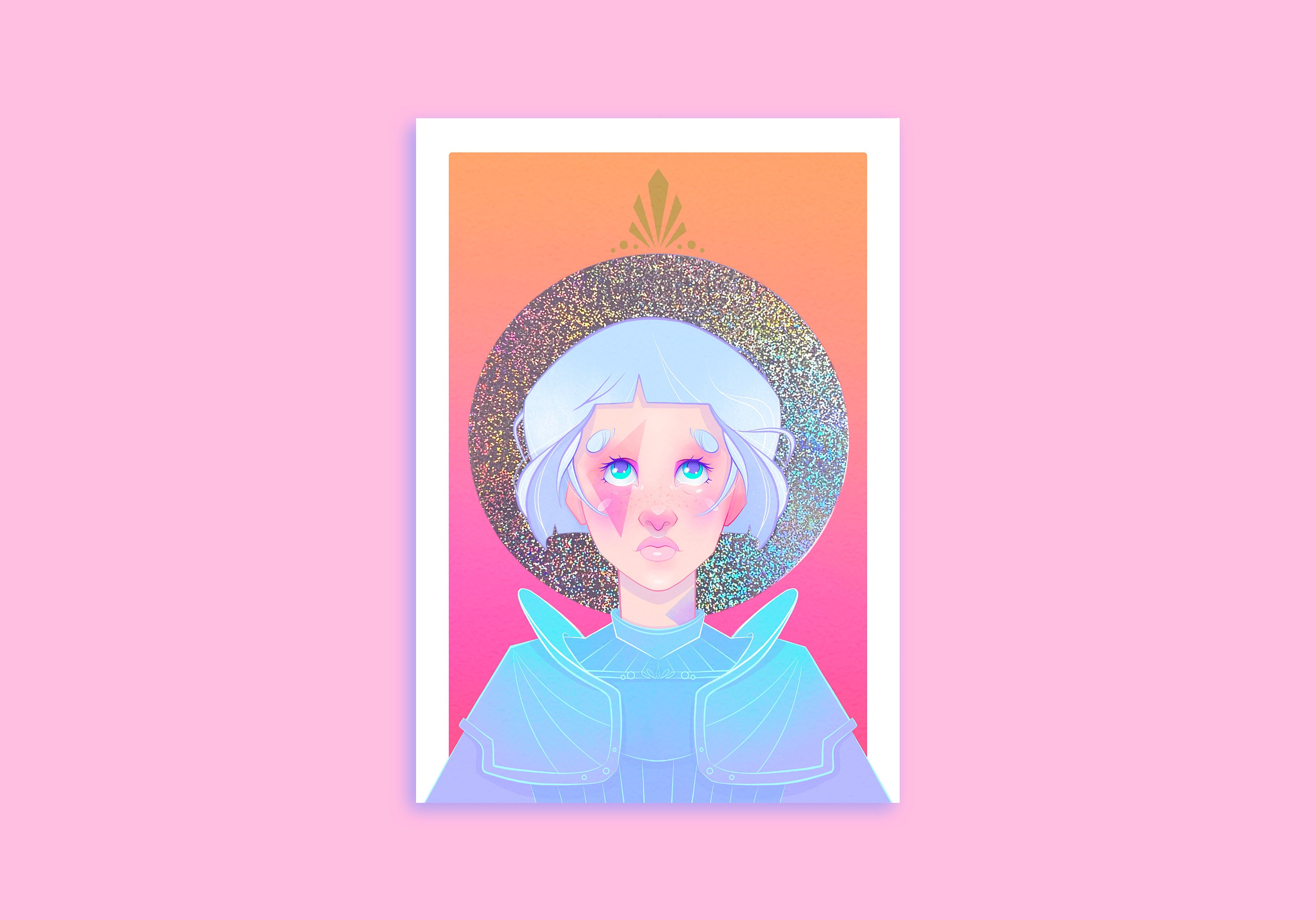Illustration - A5 Print - Small A5 Poster With Holographic Rainbow 