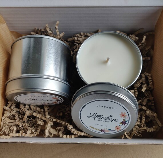 Vegan duo Candles Christmas box Gift set uk, strong scented eco friendly handmade plant based candle gift hamper UK, handpoured candle set.