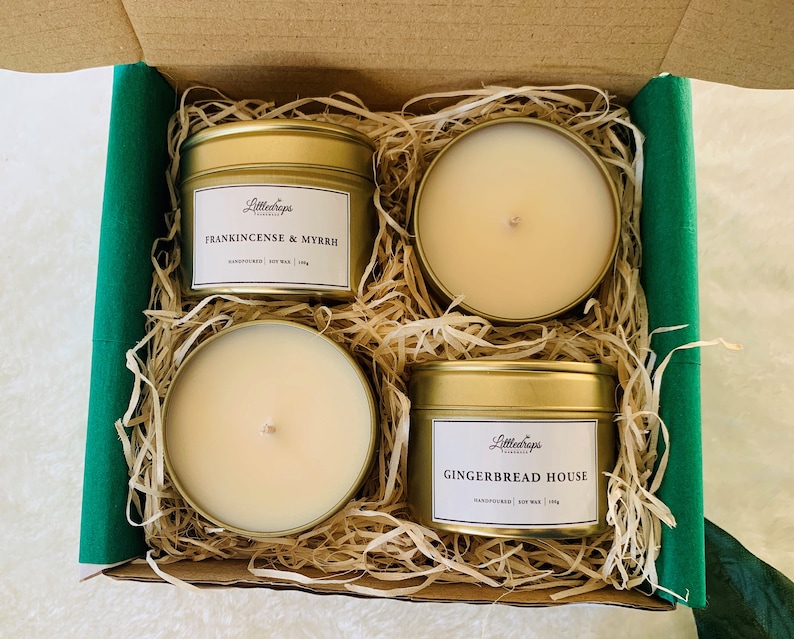 Luxury Christmas scented candles hamper Xmas Eve Gift box uk Etsy