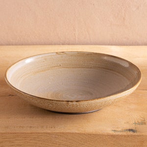 Yellow Handmade Ceramic Serving Bowl, Pottery Large Salad Bowl, Housewarming Gift Beige