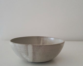 Handgemachte KeramikSchalen, 2er Set weiß-graue Keramik Suppenschüssel, Müslischale