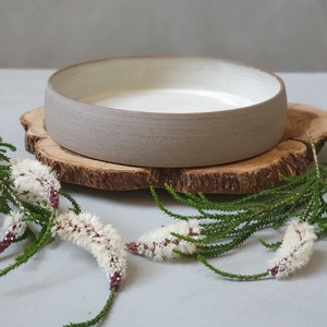 Large 11&quot; Pottery Baking & Serving Dish, Ceramic Baking Casserole, Handmade Pottery White and Gray Pie Baking Pan, Large Oven to Table Dish