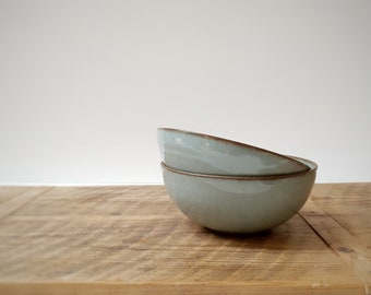 Handmade Ceramic Bowl, Set of 2 Turquoise Pottery Soup Bowl, Cereal Bowl