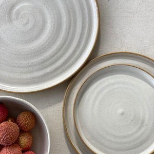 Juego de vajilla, Juego de platos principales, Platos llanos, Cuencos de postre, Platos hechos a mano, Vajilla de cerámica, Regalo de Navidad de cerámica
