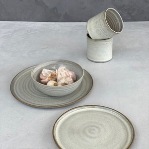 Main Course Dinner Set Set of Gray Dinnerware, Set of Main Course, Starter Plates, Dessert ...