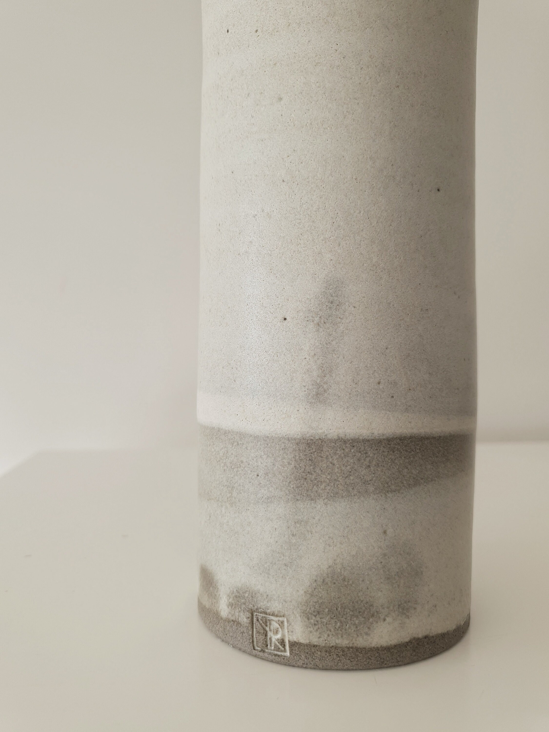 White Tall Cylinder Flower Vase Ceramic Vase Minimalist Etsy