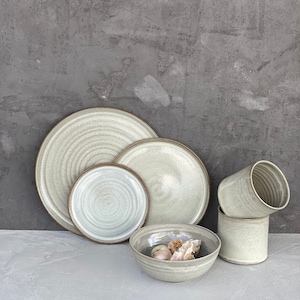 Main Course Dinner Set Set of Gray Dinnerware, Set of Main Course, Starter Plates, Dessert ...