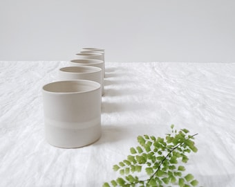 Ceramic 6 Cups Set, White Cups, Ceramic Espresso Mugs, White Espresso Mug, Ceramic Handmade Mug, Coffee Lovers Gift, Cappuccino Mug, Tea Mug