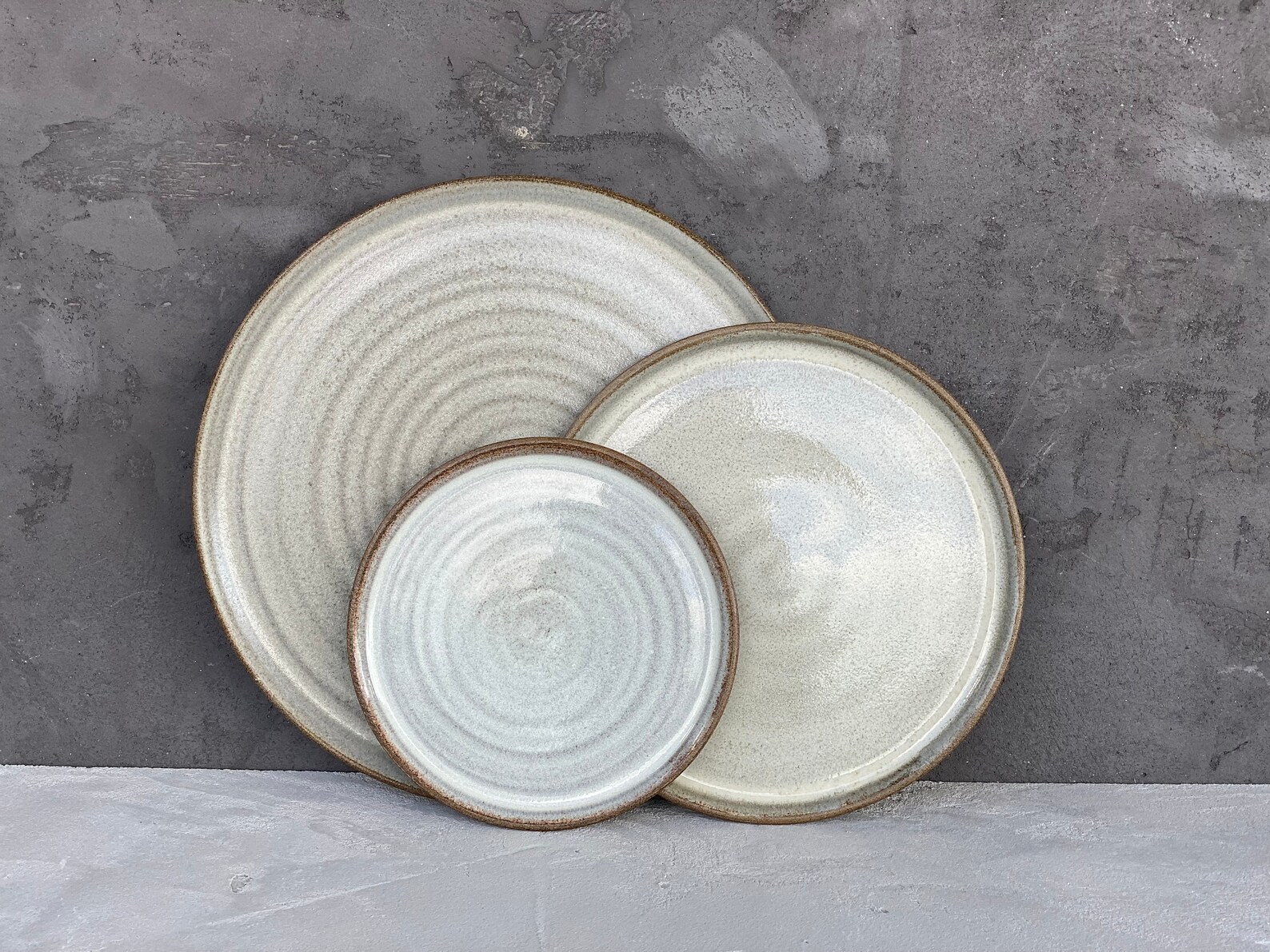 Main Course Dinner Set Set of Gray Dinnerware, Set of Main Course, Starter Plates, Dessert ...