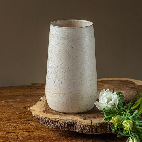 Ceramic Handmade White Flower Vase Pottery Wedding Gift Etsy