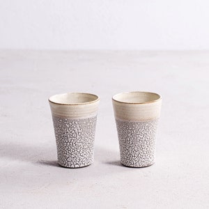 Set of 2 Ceramic Espresso Cups, White Ceramic Espresso Cup, Coffee Lovers Gift, Black And White Coffee Cup, Espresso Shot, Unique Gift