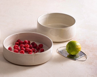 Keramik-Servierschüssel, Keramik-Salatschüssel, Keramik-Backform, Kuchenbackform, Steingutschüssel, Obstteller / Pasta / Salatschüssel