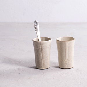 Set of 2 Ceramic Espresso Cups, White Ceramic Espresso Cup, Coffee Lovers Gift, Black And White Coffee Cup, Espresso Shot, Unique Gift