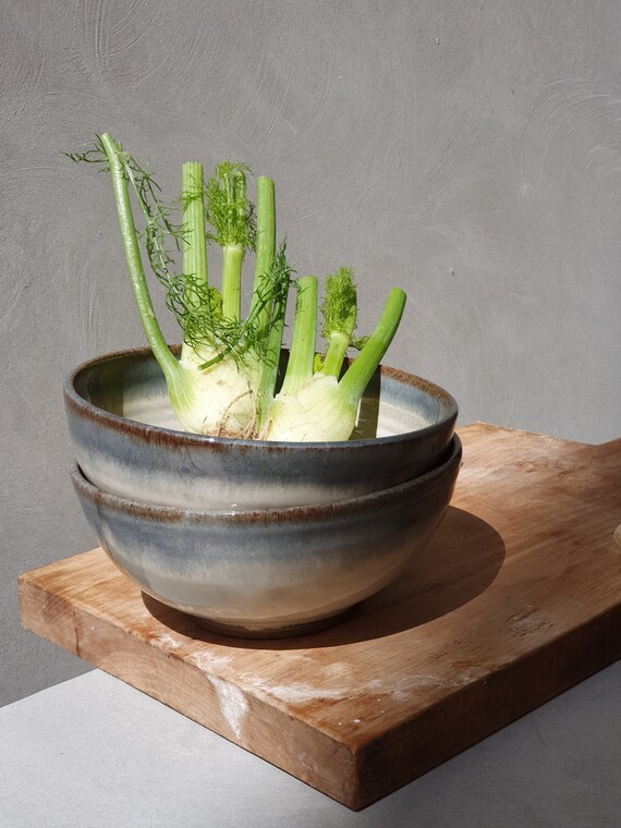 2 Large Ceramic Soup Bowl Pottery Dinnerware Bowls Dinner Etsy