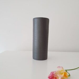 Tall Black Cylinder Ceramic Flower Vase Minimalist Pottery Vase image 3