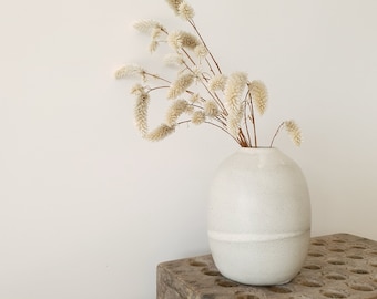 Ceramic Bottle Vase, Pottery Wedding Gift, Flower Pot, Ceramic Bud Vase, Stoneware Vase, Modern Bottle Vase, Minimalist White Gray Vase