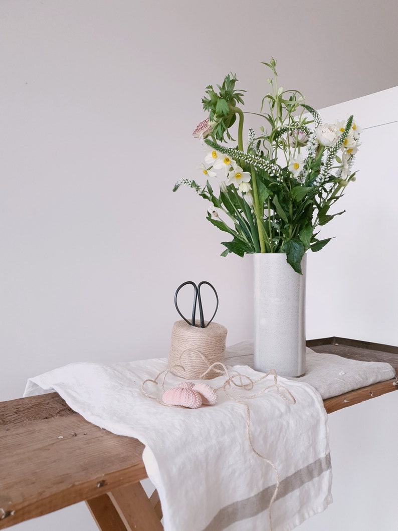 Ceramic White Cylinder Vase Tall Ceramic Flower Vase Etsy