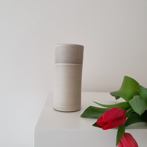 Ceramic Handmade Large Pottery Vase, White Vase for Flowers, Modern Pottery Unique Vase, Pottery Wedding Gift, Stoneware Tall Flower Vase image 4