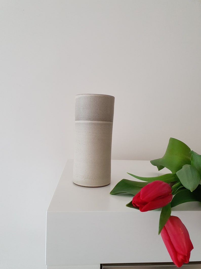 Ceramic Handmade Large Pottery Vase, White Vase for Flowers, Modern Pottery Unique Vase, Pottery Wedding Gift, Stoneware Tall Flower Vase image 4