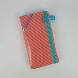 Custom made cell phone pocket with additional zippered pocket