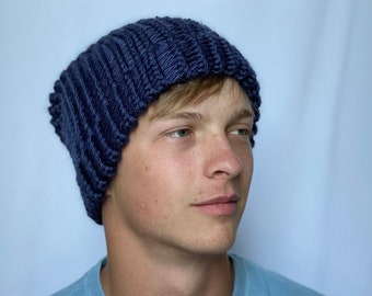 Bonnet en tricot décontracté pour homme | Chapeau d’hiver personnalisé fait à la main dans une variété de couleurs | Cadeau parfait pour lui