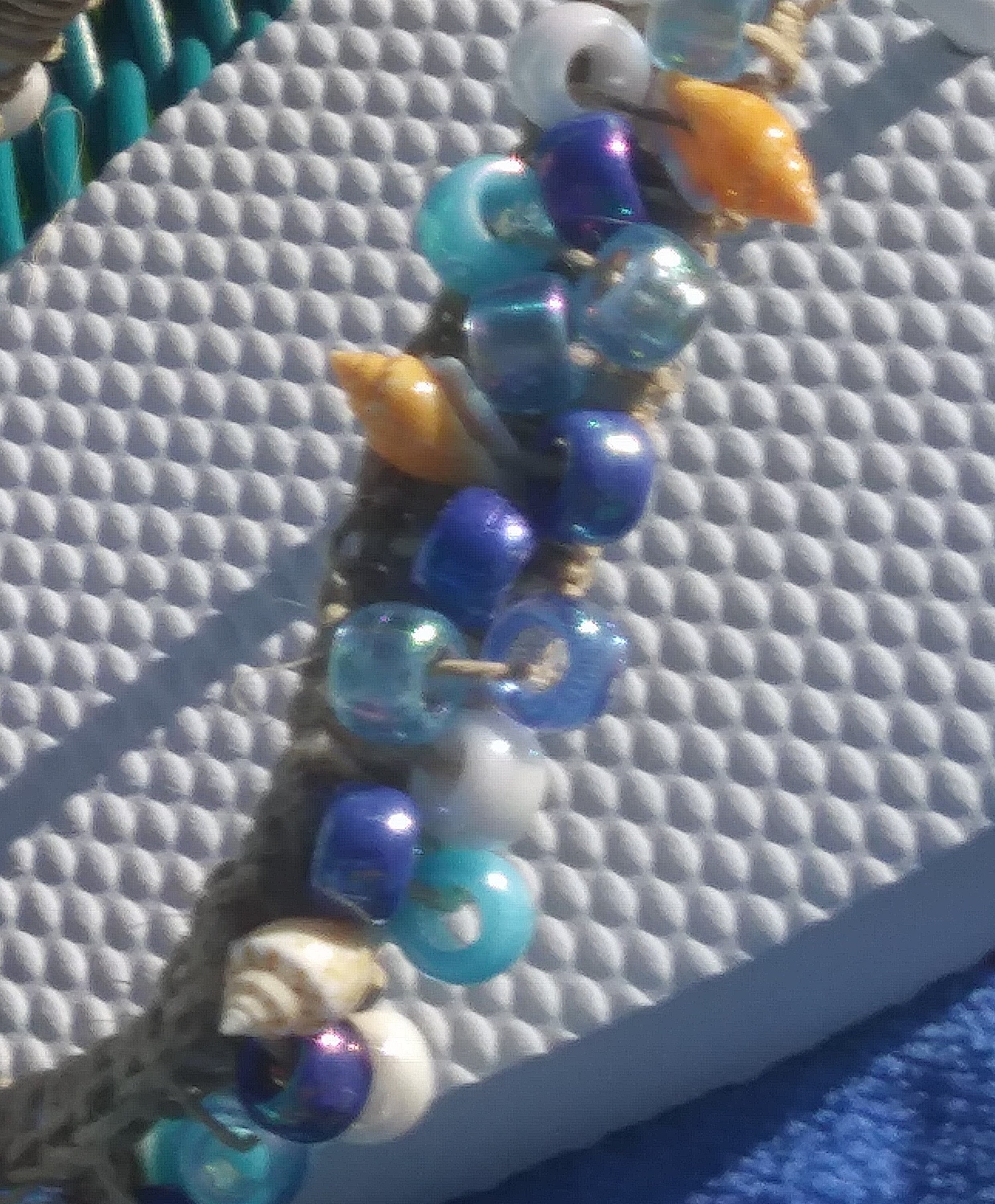 Beach Sea Blue Flip Flops With Seashells Beaded and Crocheted - Etsy