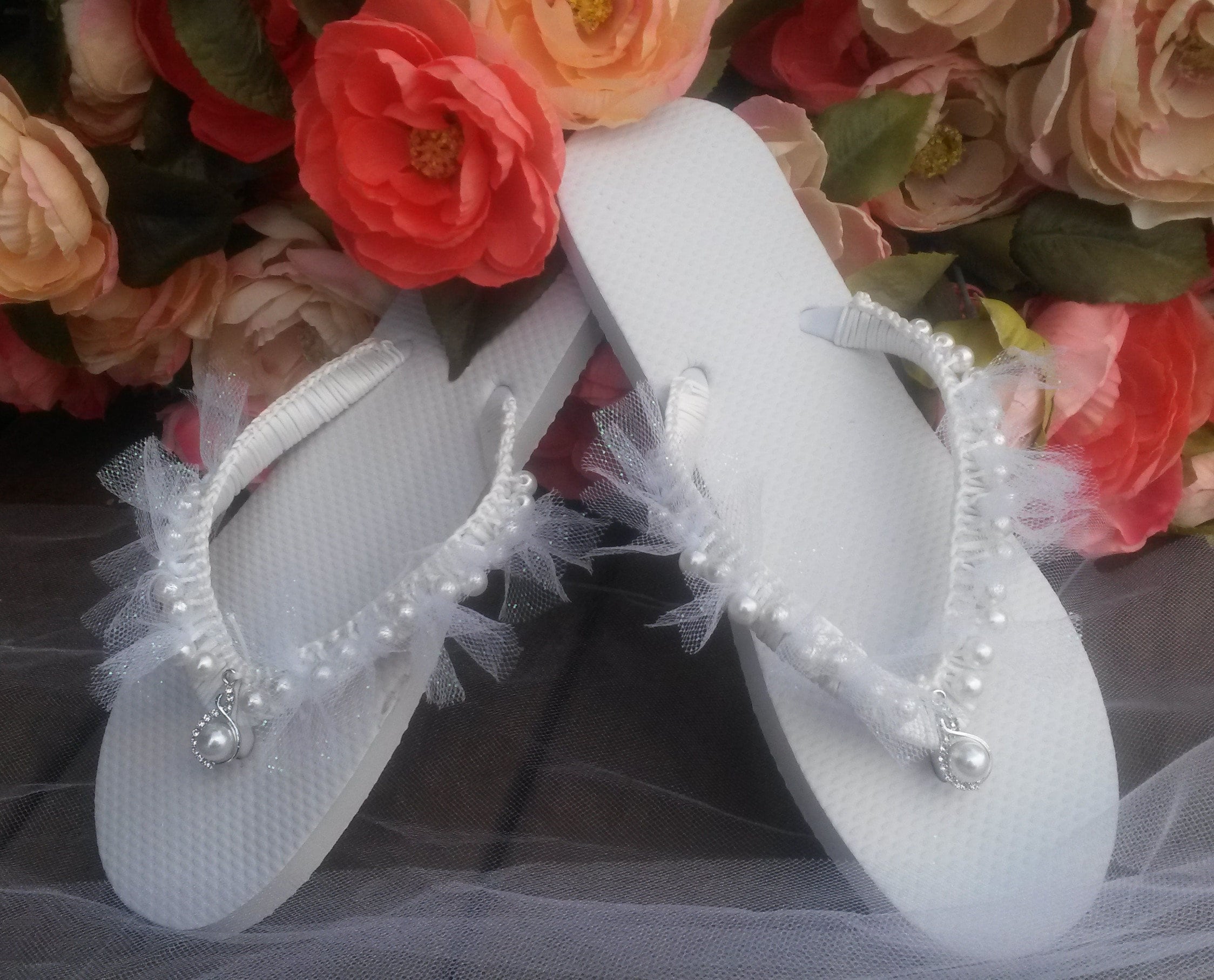 Zapatos De Boda, Sandalias De Novia Con Perlas, Chanclas Para Boda