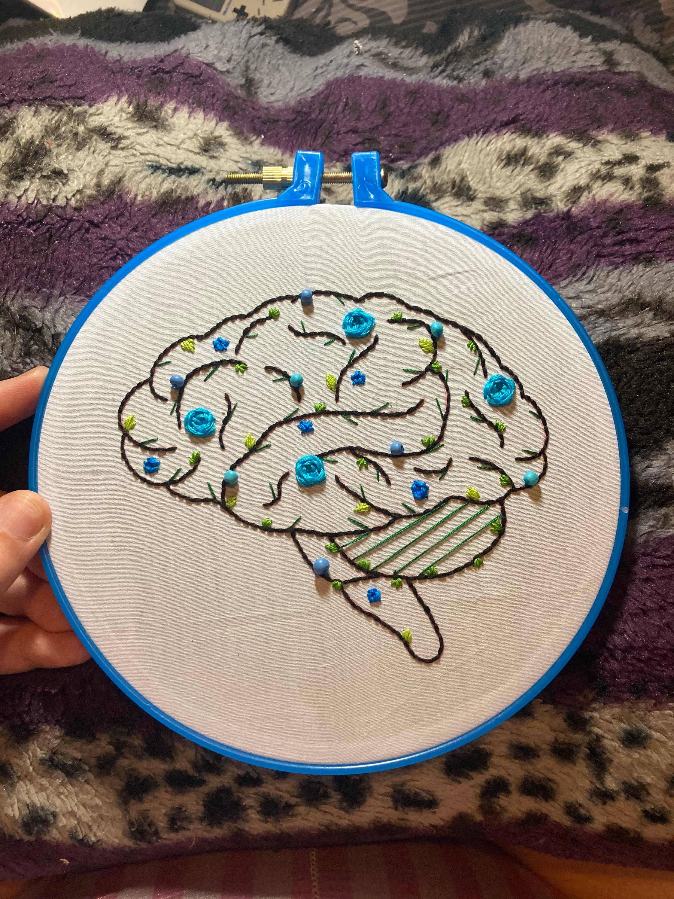 Floral brain embroidery art  etsy Floral brain embroidery art  etsy