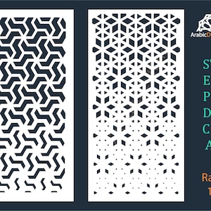 Decorative panels,roomdividers,Cnc files.Arabic geometric laser cutting templates, digital pattern. DXF,CDR,SVG,Eps,Png, Al (11 files).