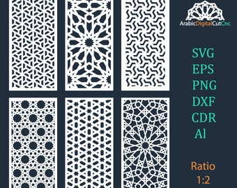 Disegni di pannelli geometrici islamici tagliati al laser, file CNC (download digitale)