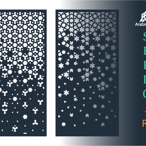 Dekorative Paneele, Raumteiler, Cnc-Dateien. Arabische geometrische Laser-Schneidvorlagen, digitale Muster. DXF, CDR, SVG, Eps, Png, Al (11 Dateien).