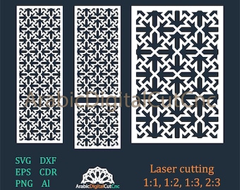 Cnc files,decorative jali panels. Geometric laser cutting templates, digital pattern set.  DXF,CDR,SVG,Eps,Png, Al (21 files).