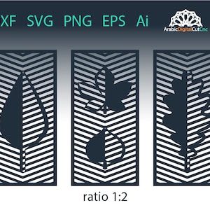 Leaves, leaf 3 wall art decor. DXF, SVG, PNG digital files. Cnc, laser cut nature pattern.