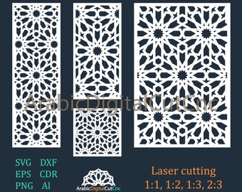 Moroccan Screen Panel Templates, Geometric Laser Cut Design (Digital Download)