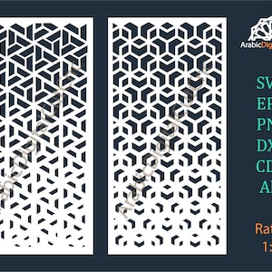 DXF、CDR、SVG、Eps、Png、Al (11 ファイル)。アラビアの幾何学模様のレーザー カット テンプレート、デジタル パターン セット。CNC ファイル、装飾パネル、部屋の仕切り