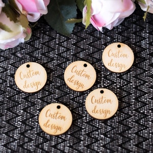 Custom Laser Cut 25 mm Circle Tags, Circle Wooden Tags, Wooden Tags, Personalised Tags, Custom Branding, Custom Logo Tags