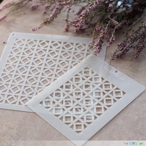 Stencil mosaic with diamonds, Craft stencil, Scrapbooking stencil, Painting stencil, Wall stencil, DIY Decor Stencil, Cake Stencil
