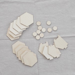 Plywood Hexagon Game Board Expansion for 5-6 Players | Unfinished & Unpainted | Laser Cut Settlers Wooden Board, Game Pieces, Gift for gamer