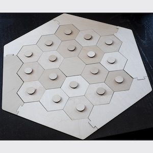 DIY-Hex-Spielbrett-Kit für 2-4 Spieler: Lasergeschnittenes Birkensperrholzbrett, personalisierbar & umweltfreundlich, zum Aufbau Ihres eigenen Spieleabend-Sets