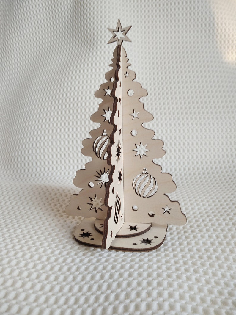 Download Christmas Tree 3D puzzles vector svg dxf files laser ...