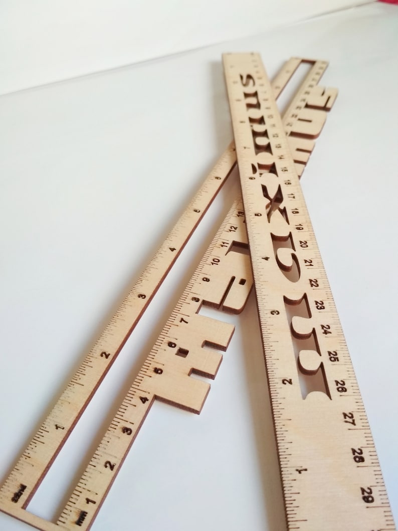 ruler in inches and mm svg dxf vector files for laser etsy