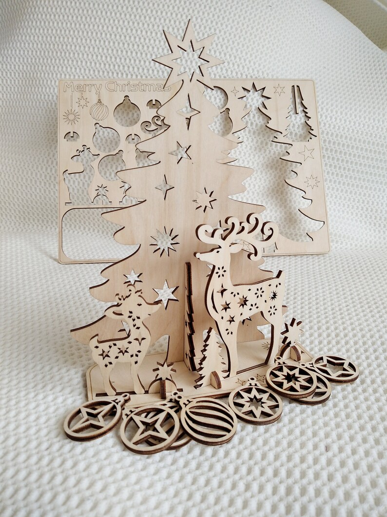 Download Christmas card 3D Puzzles svg dxf files vector template ...