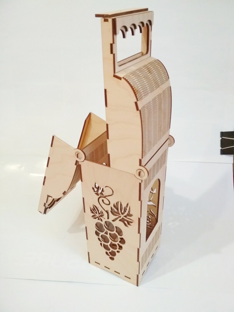 Download Wine box svg vector files laser or CNC cut DXF file Two | Etsy