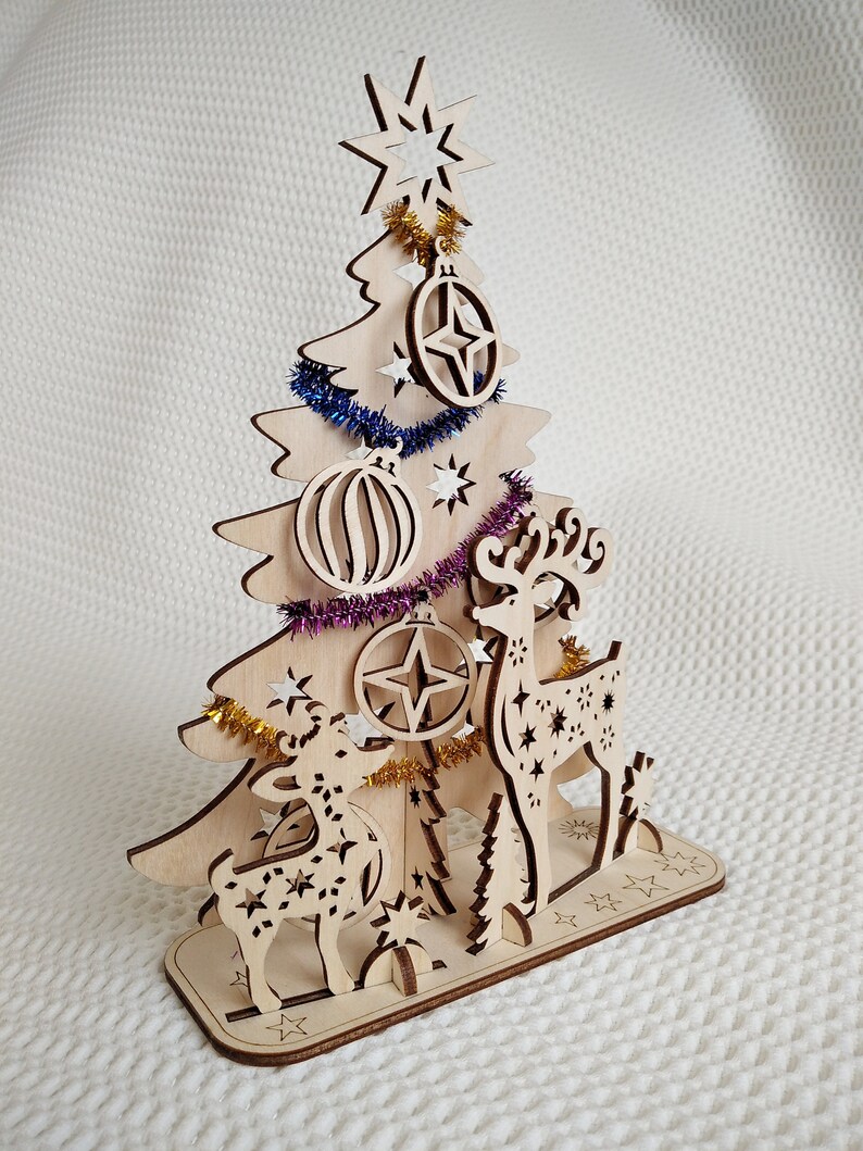 Download Christmas card 3D Puzzles svg dxf files vector template ...