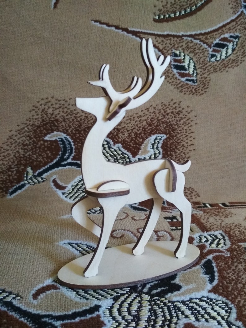 Download 3D puzzles toy animal Deer. SVG silhouette files for laser | Etsy