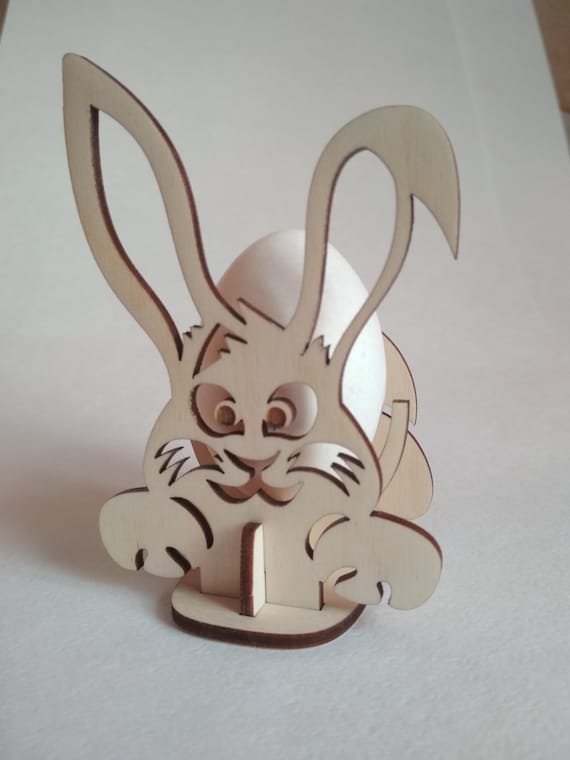Download Bunny 3d Puzzle Svg Dxf Files Of The Easter Bunny Egg Holder Etsy