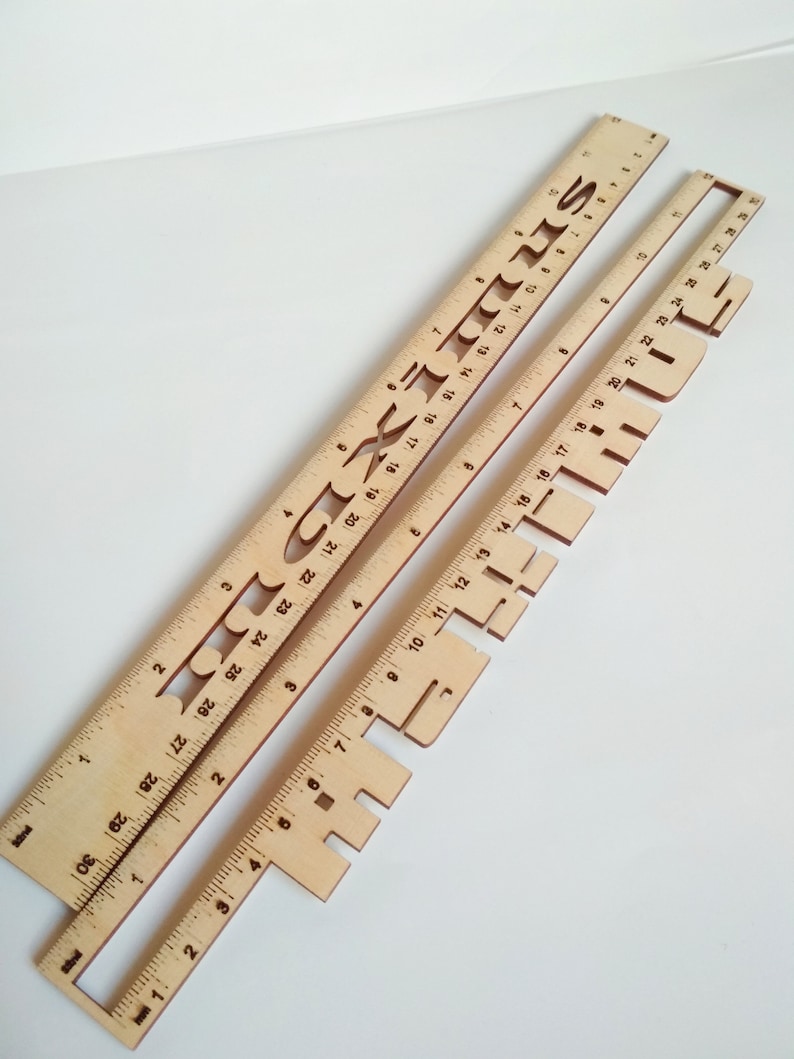 ruler in inches and mm svg dxf vector files for laser etsy