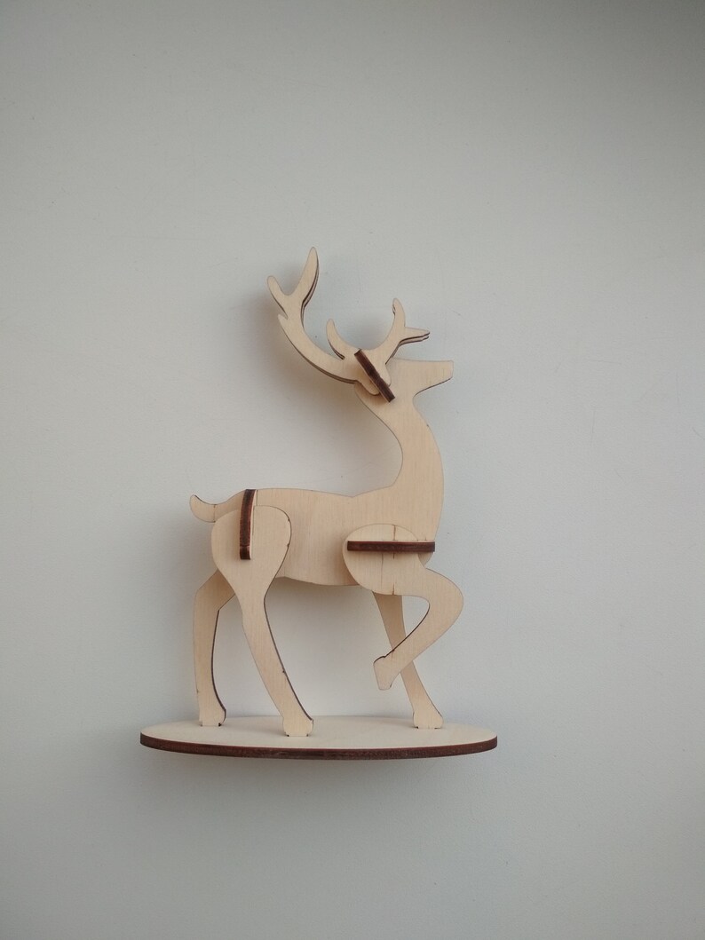 Download 3D puzzles toy animal Deer. SVG silhouette files for laser | Etsy