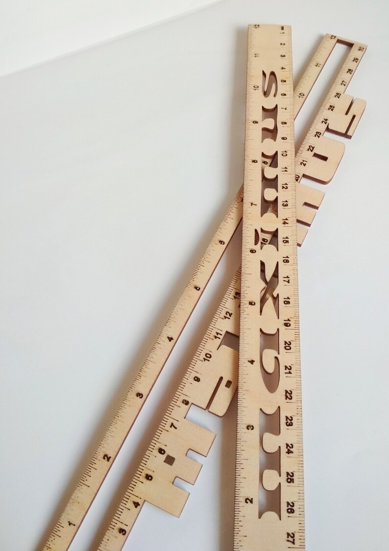 ruler in inches and mm svg dxf vector files for laser etsy